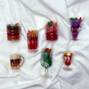 Vintage 90s Epoxy Cocktail Fridge Magnets